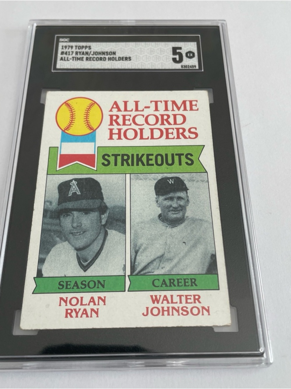 1979 Topps Baseball #417 All time strikeout leaders Ryan/Johnson SGC 5